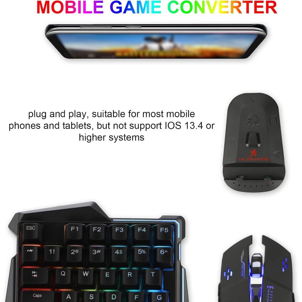 Half Hand Gaming Keyboard And Mouse Combo Laelr 35 Keys PUBG Wired Mechanical RG - Picture 5 of 17